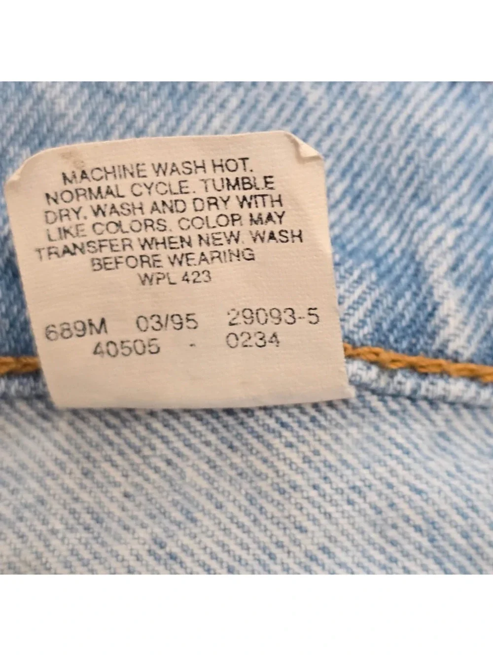 Vintage 1995 Levi’s 505 Orange Tab Men’s Jeans W36 L30 Colombia 100% Cotton